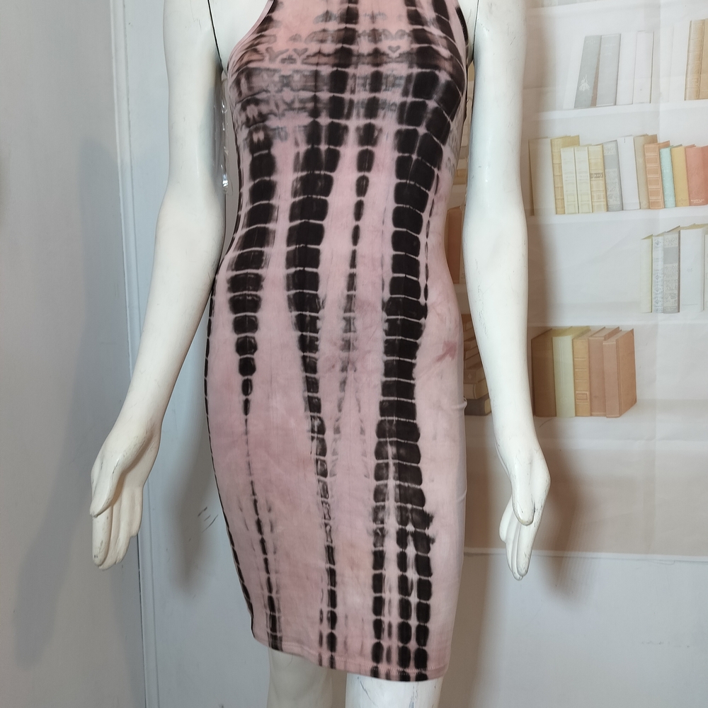 Heart Hips Pink and Black Tie-Dye Mini Dress